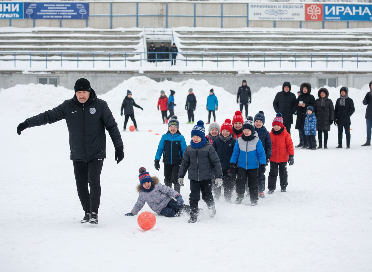 Гусев выводит детей на снег, город — к зимнему футболу