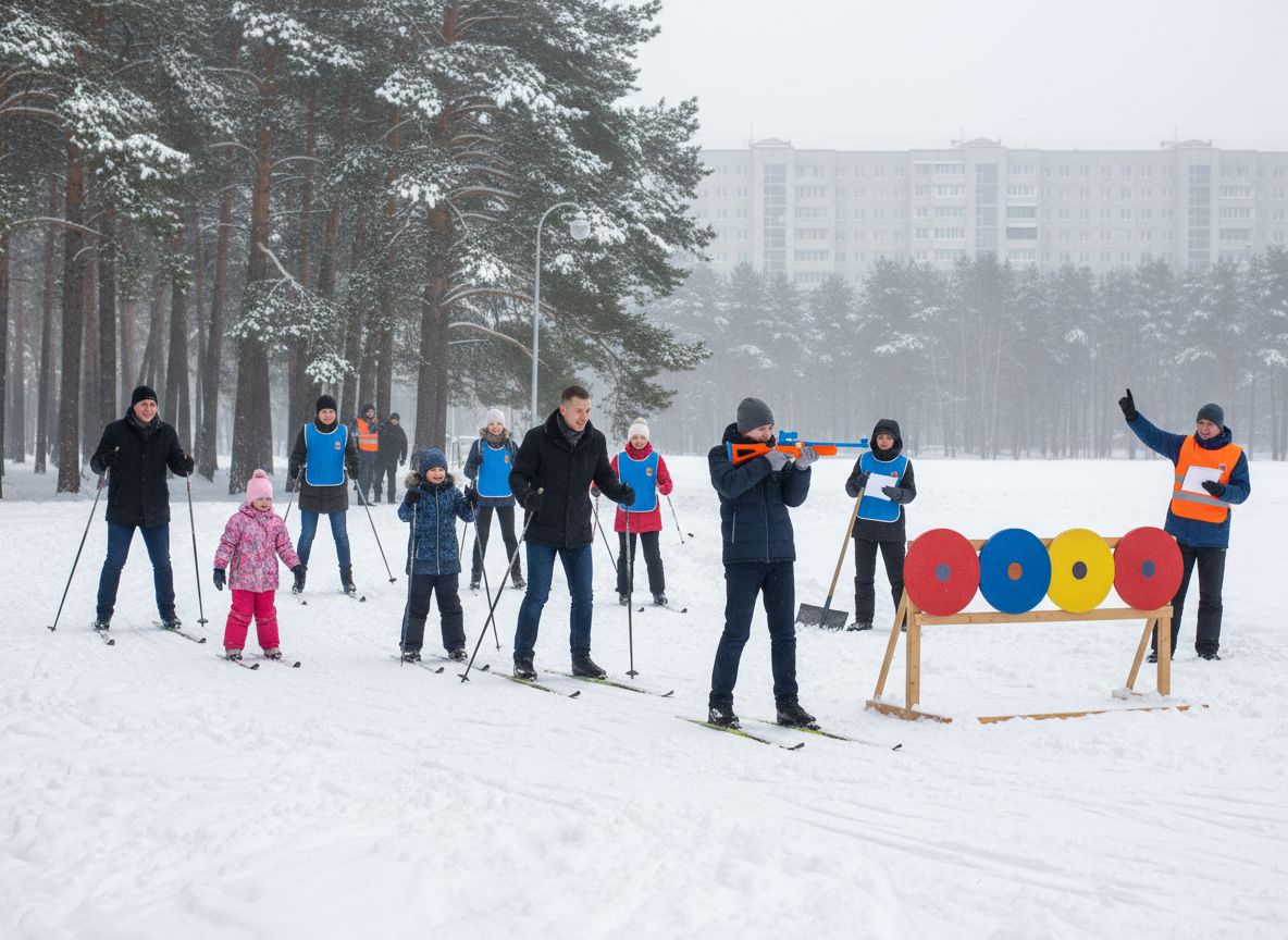 Горожане вышли в биатлон: мишени ближе, чем телевизор
