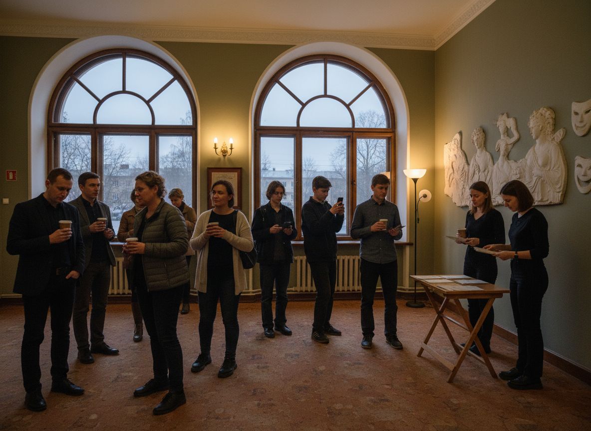 Вечерняя взрослость при свете телефонов